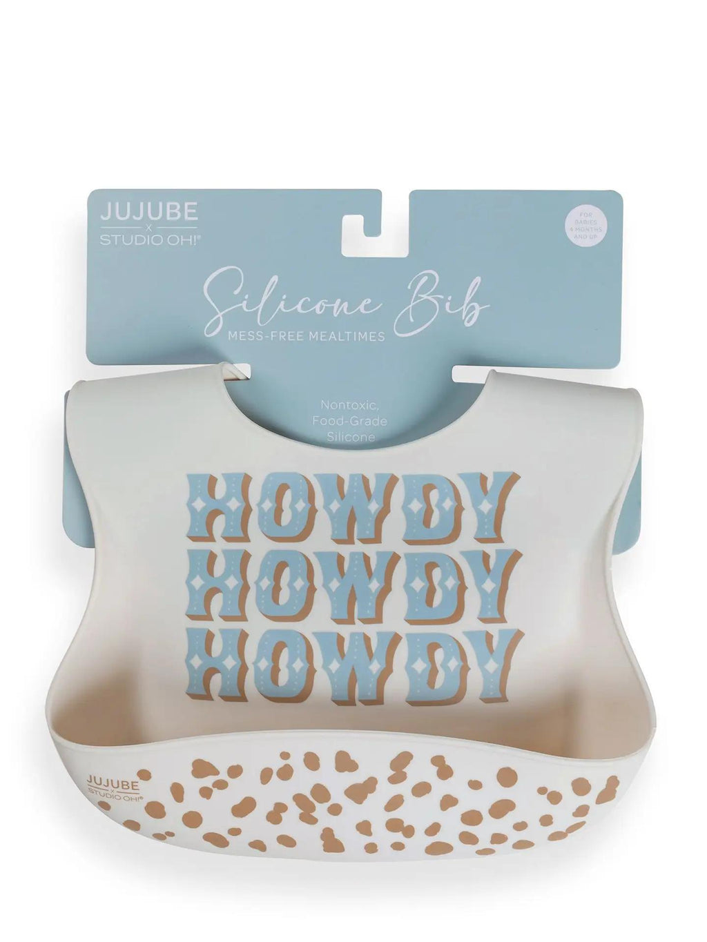 Silicone Bib Howdy Partner Blue