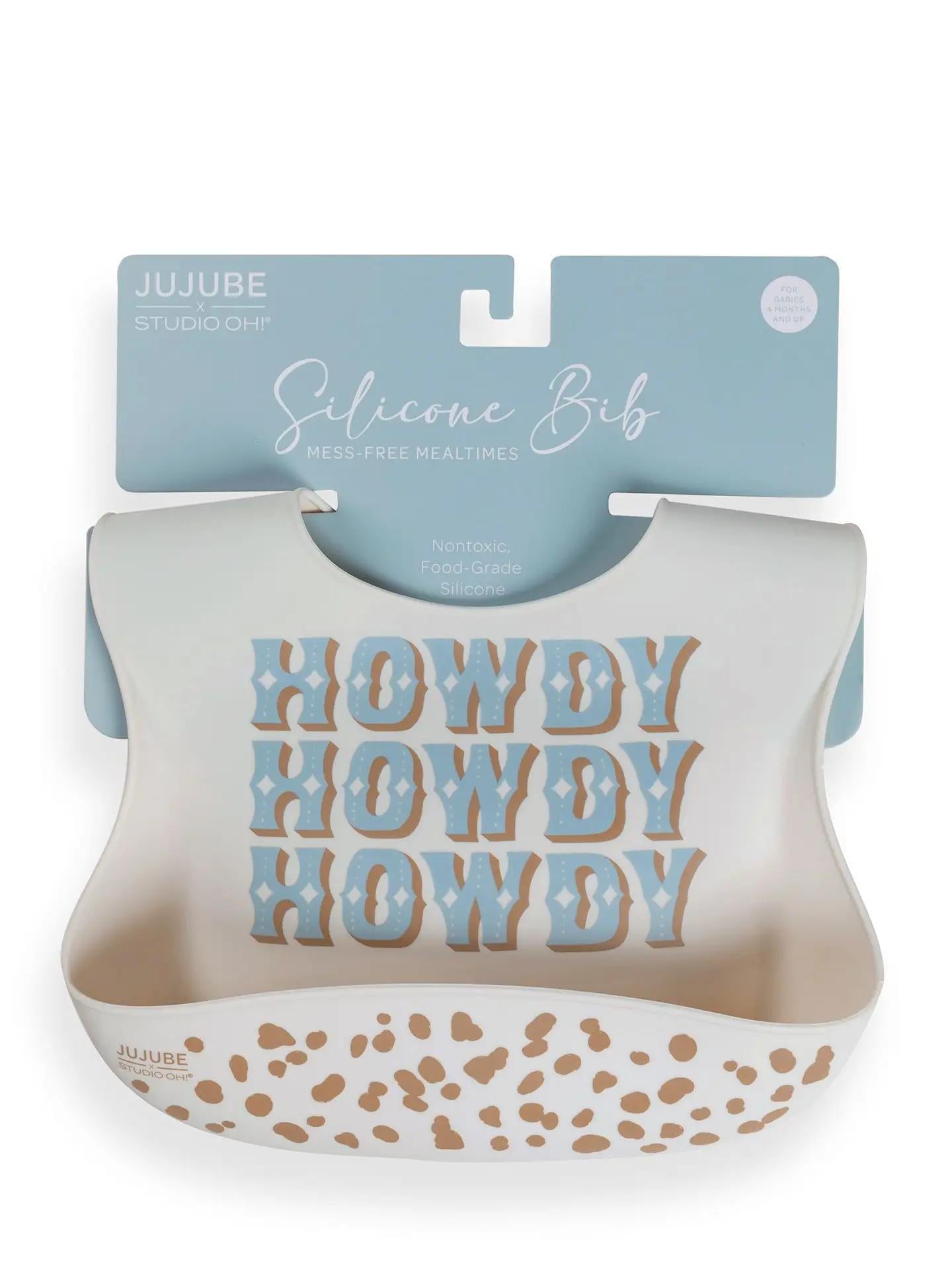 Silicone Bib Howdy Partner Blue