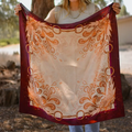 Show Day D Ring Snaffle Bit Wild Rag Scarf in Vintage Plum 35x35 Silk WIld Rag
