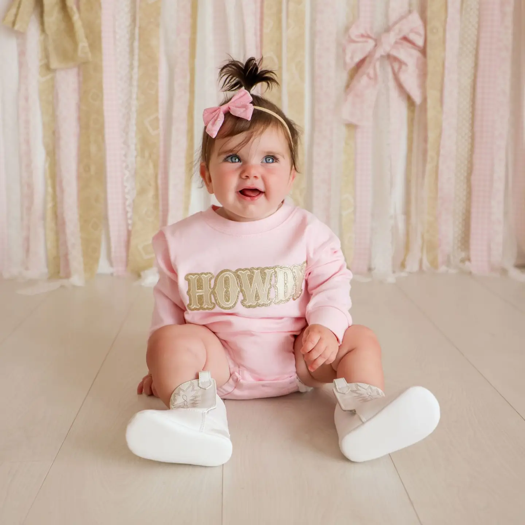 Howdy Patch Western Long Sleeve Romper - Baby Clothing