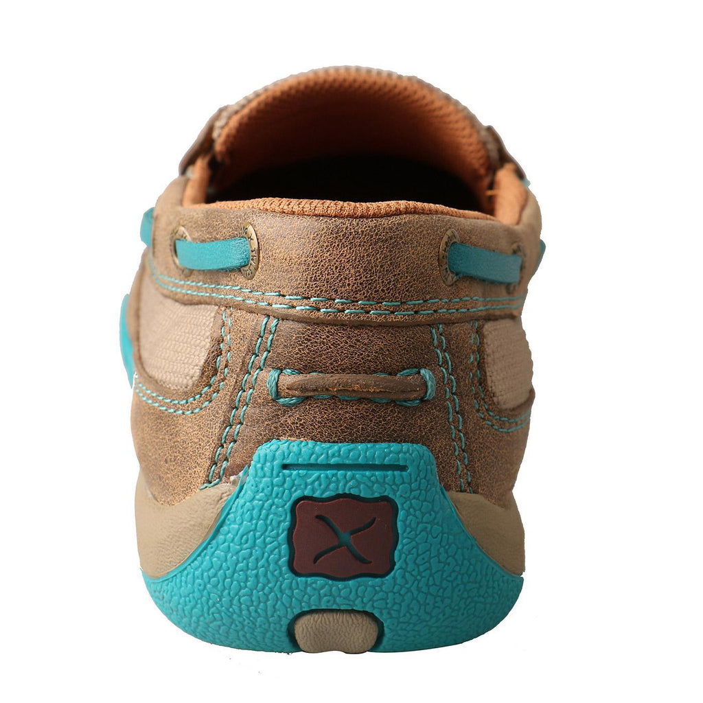 WOMENS SLIP ON DRIVING MOCCASINS - BOMBER/TURQUOISE WDMS006