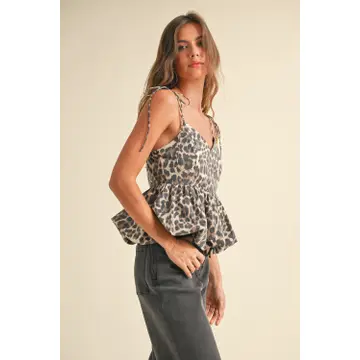 Leopard Print Ballon Bottom Top