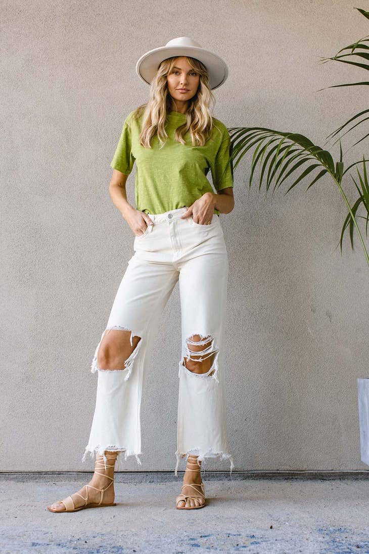 90'S VINTAGE CROP FLARE - BLUSHING