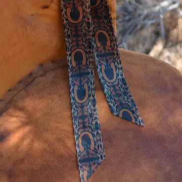 Western Harvest in Deep Juniper Silk Twilly Cowgirl Scarf