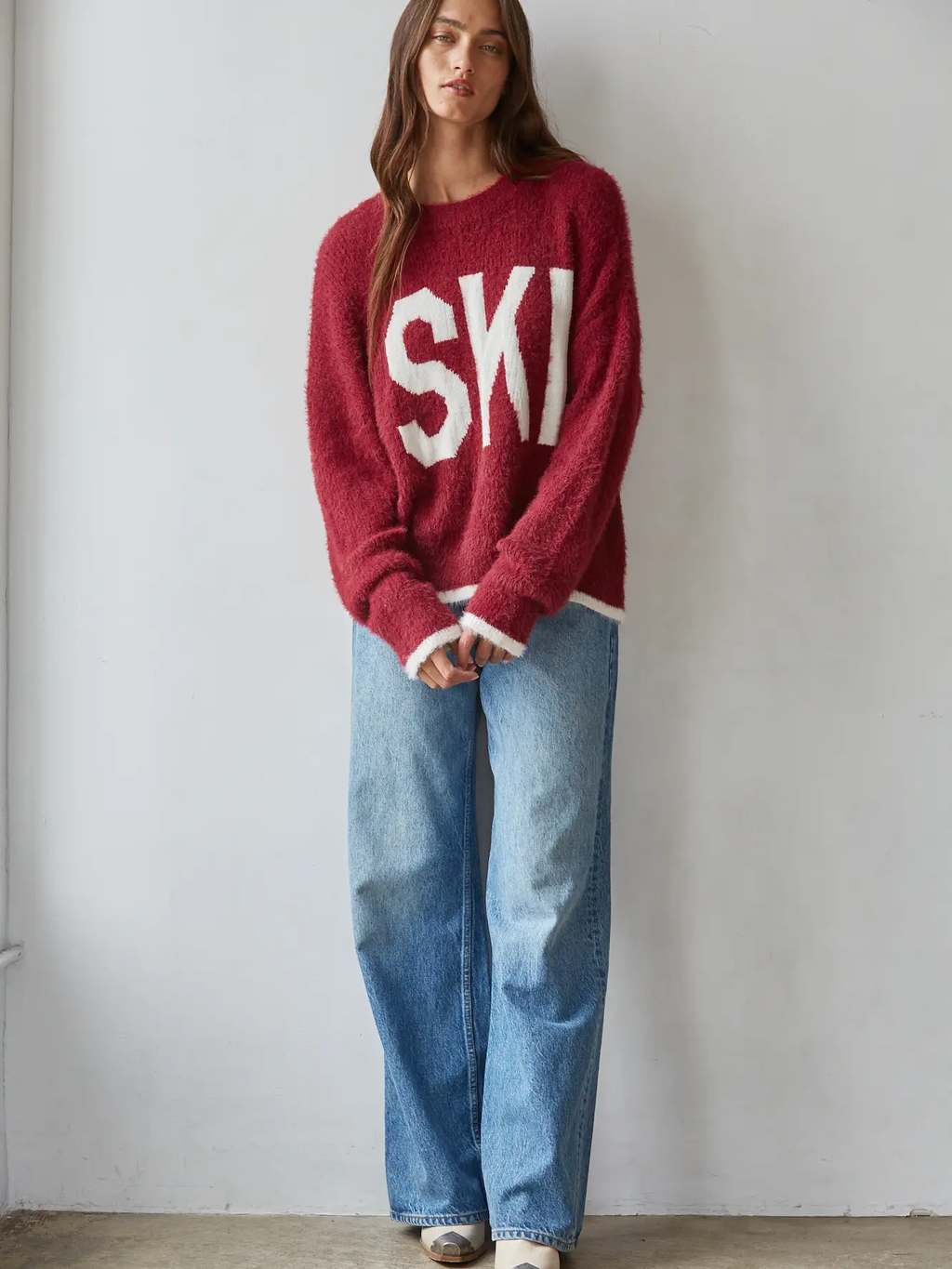 Knit Sweater Jacquard Detailed Crew Neck Pullover