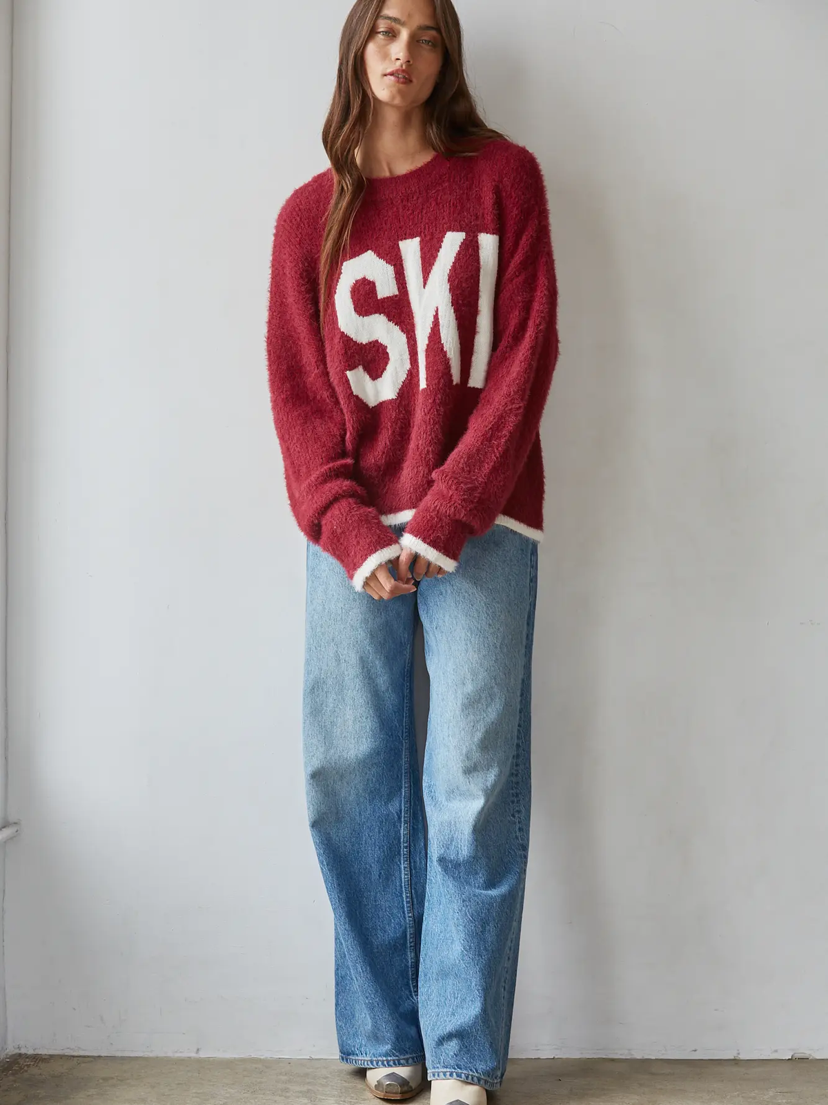 Knit Sweater Jacquard Detailed Crew Neck Pullover