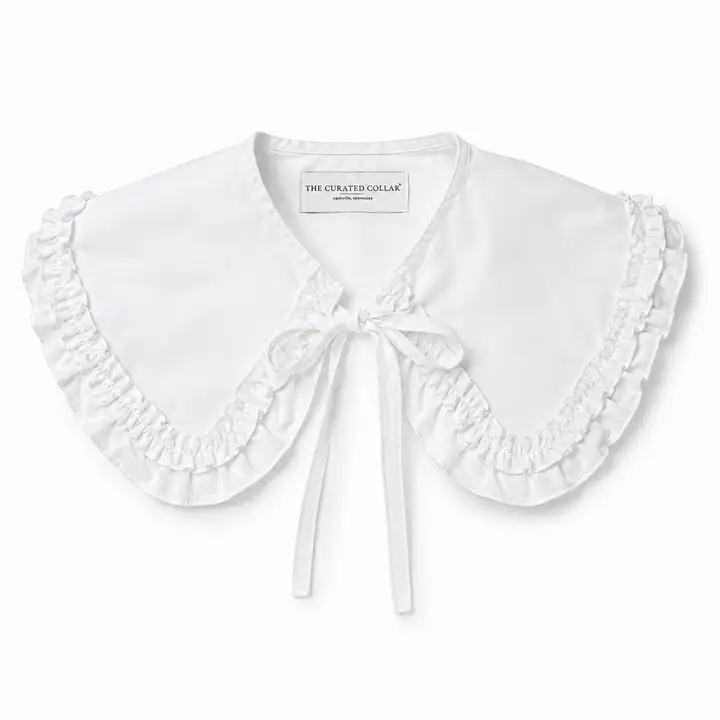 Molly White Ruffle Statement Collar