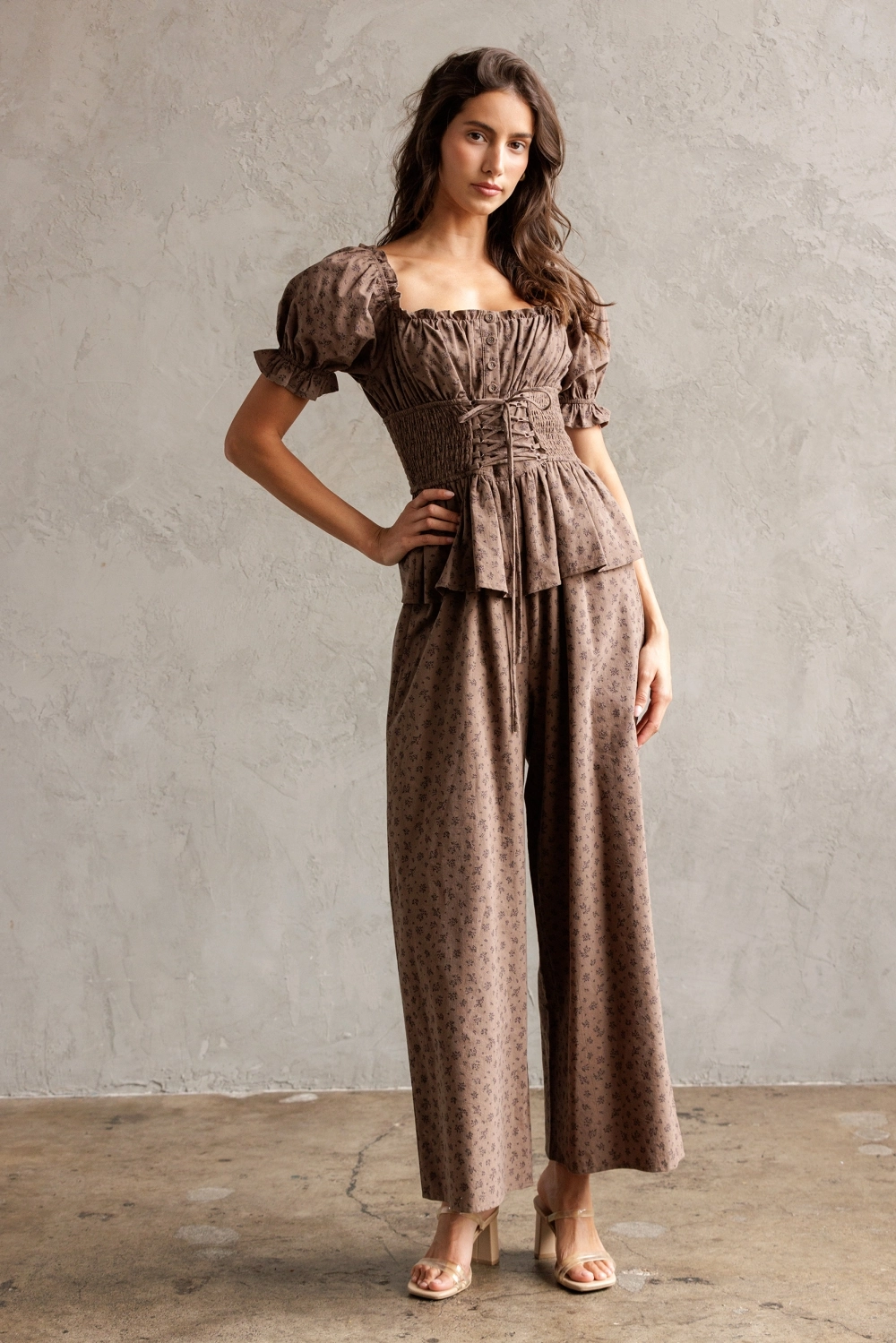 SMOCKED Waist Floral Jumpsuit
