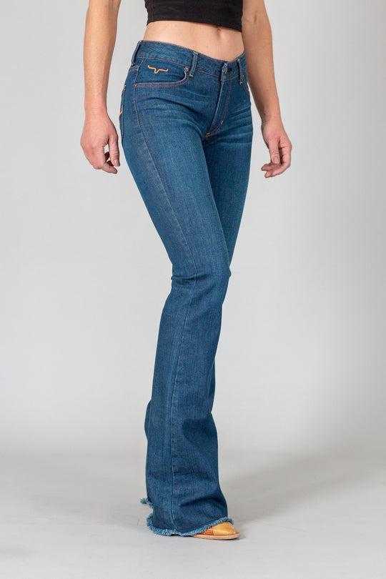 KIMES WOMENS JEANS - LOLA RAW HEM BLUE