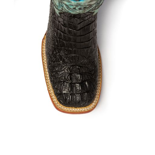 Ladies Print Caiman Stampede Blk/Turq S-Toe