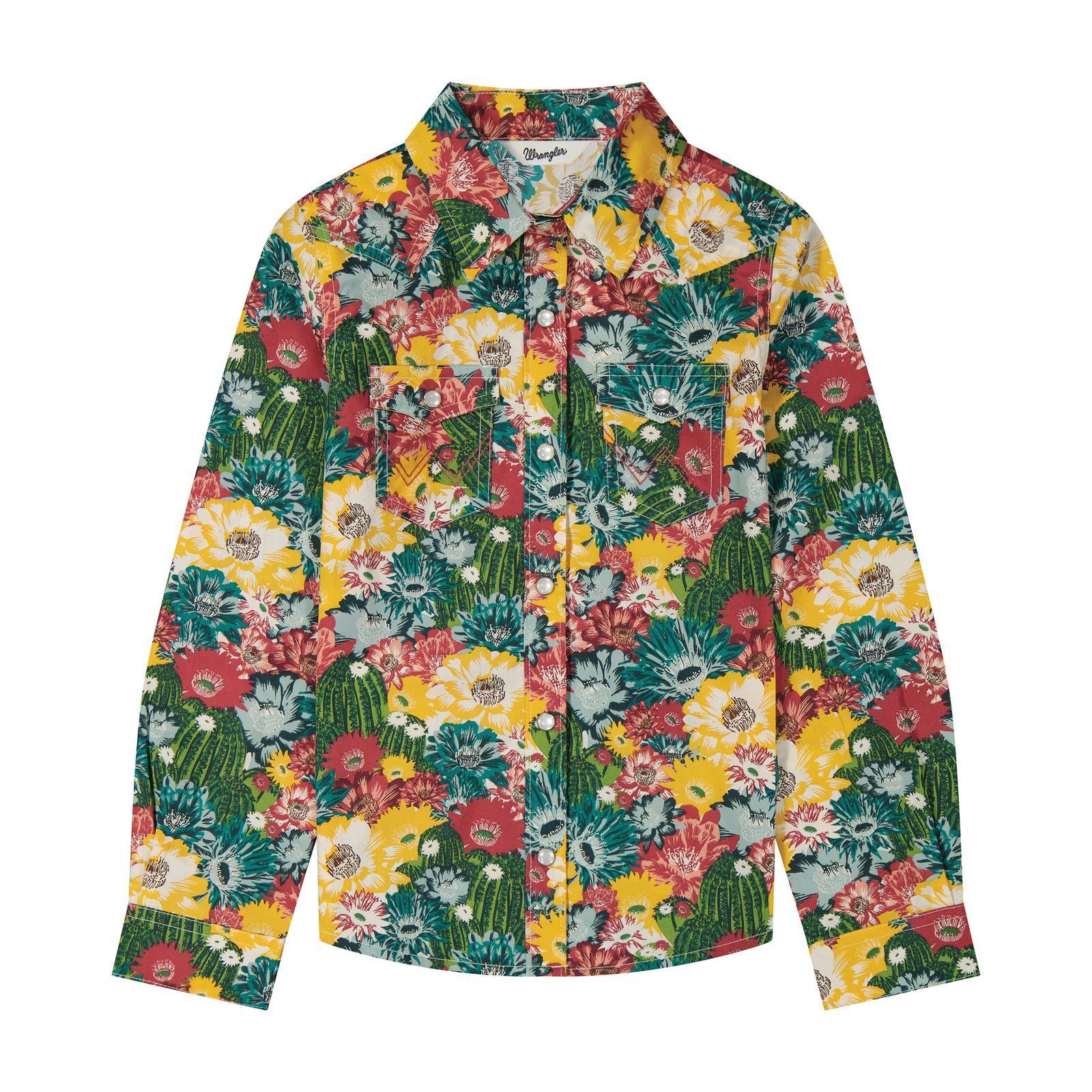Wrangler® Girls Long Sleeve Snap Shirt - Green