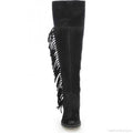 LD BLACK OVER-THE-KNEE SIDE FRINGE