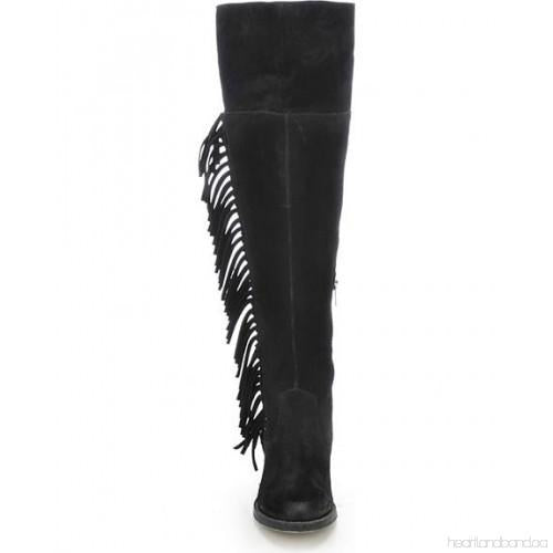LD BLACK OVER-THE-KNEE SIDE FRINGE