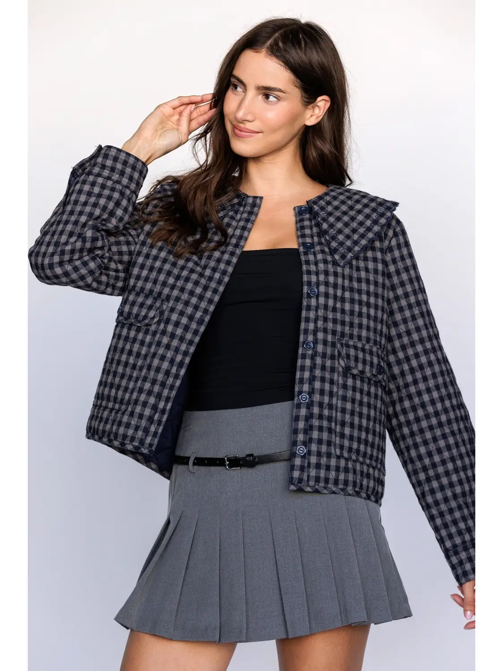 GINGHAM Quilted Jacket