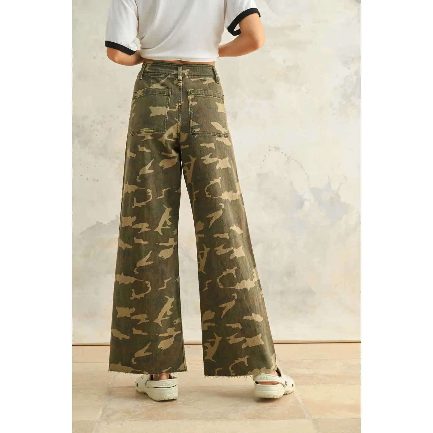 Camouflage Print Stretch Pants