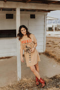 WILD WEST MINERAL TAUPE WASHED DRESS