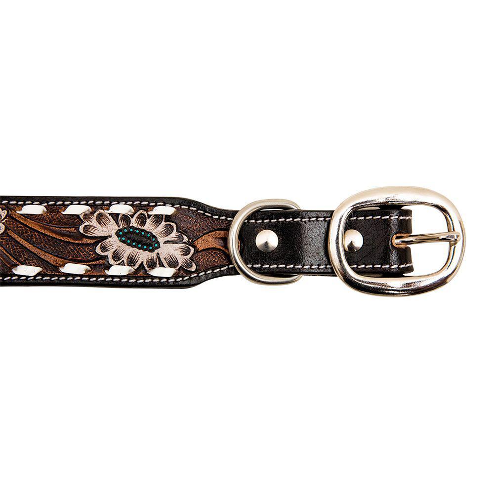Hotshots Hand-Tooled Leather Dog Collar S-6889