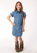 GIRLS SOLID DENIM DRESS 03-257-0594-2024
