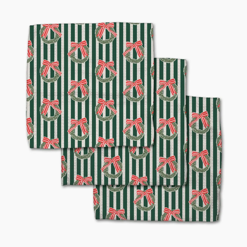 Green Wreaths Dishcloth Set