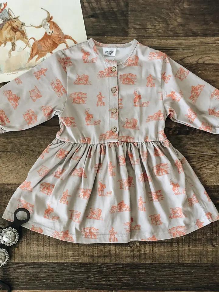 Girls Buffalo Round-Up Organic Cotton Boho Dress