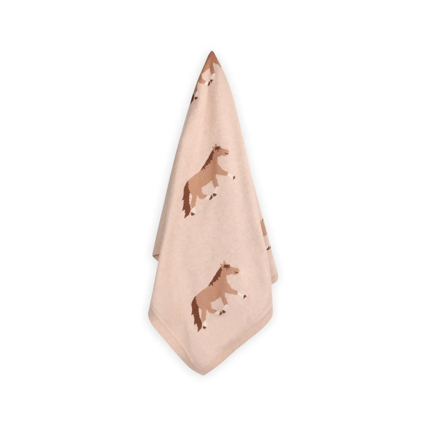 Pony Snuggles - Organic Cotton Jacquard Knit Baby Blanket