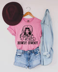 Howdy Cowboy Graphic Tee - Heather Bubblegum