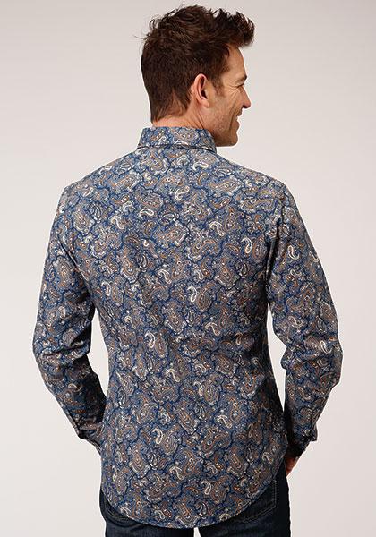 MENS L/S SHIRT   PERFORMANCE Y/D ALLOVER PRINT -SNAP  1263 RIVER PAISLEY PRINT