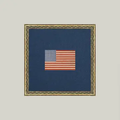 Gingham Flag Framed Antique Art 16x16