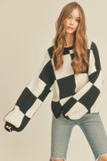 Oversized Checkerboard Pullover MSW1413