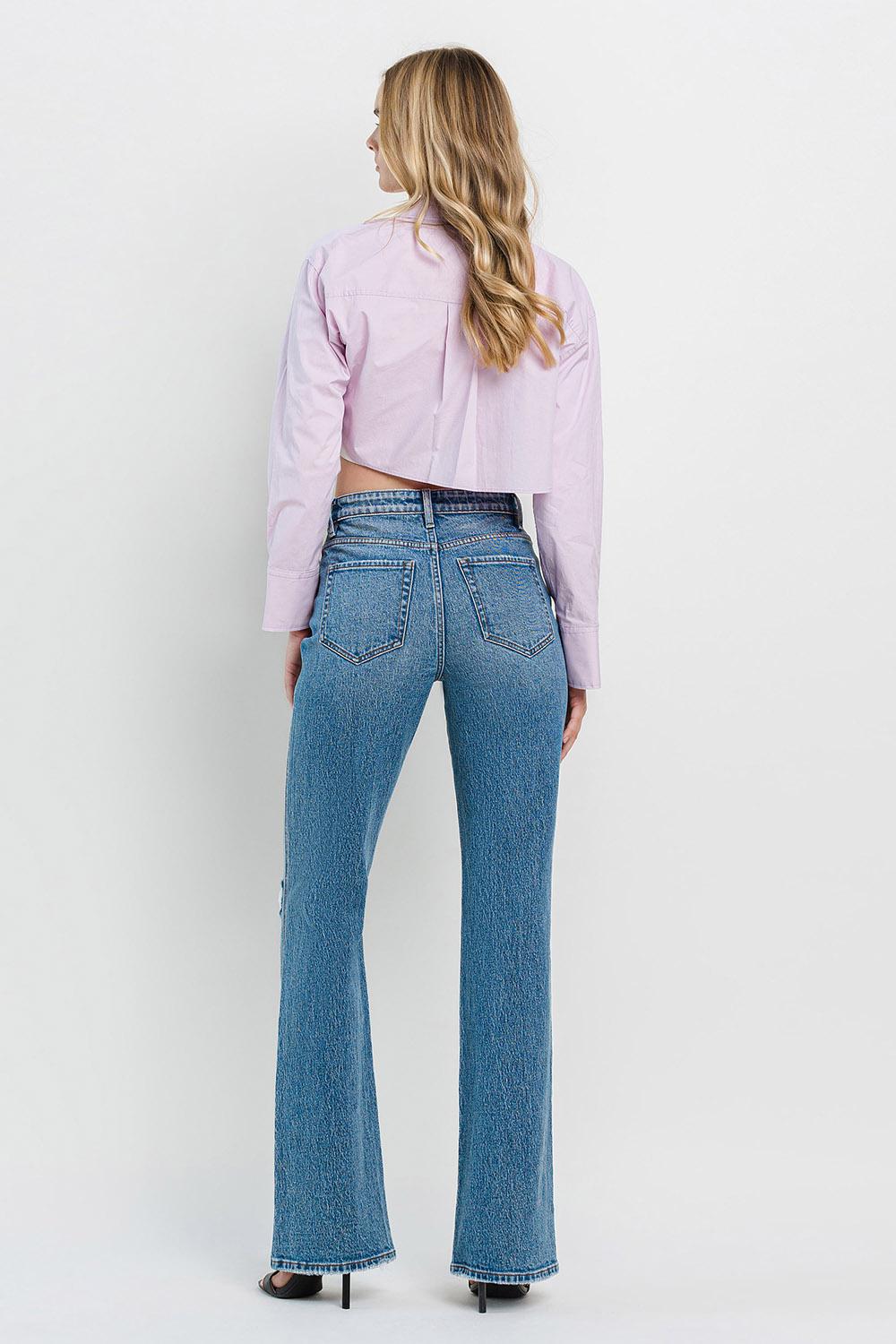 90's Vintage Super High Rise Flare Jeans