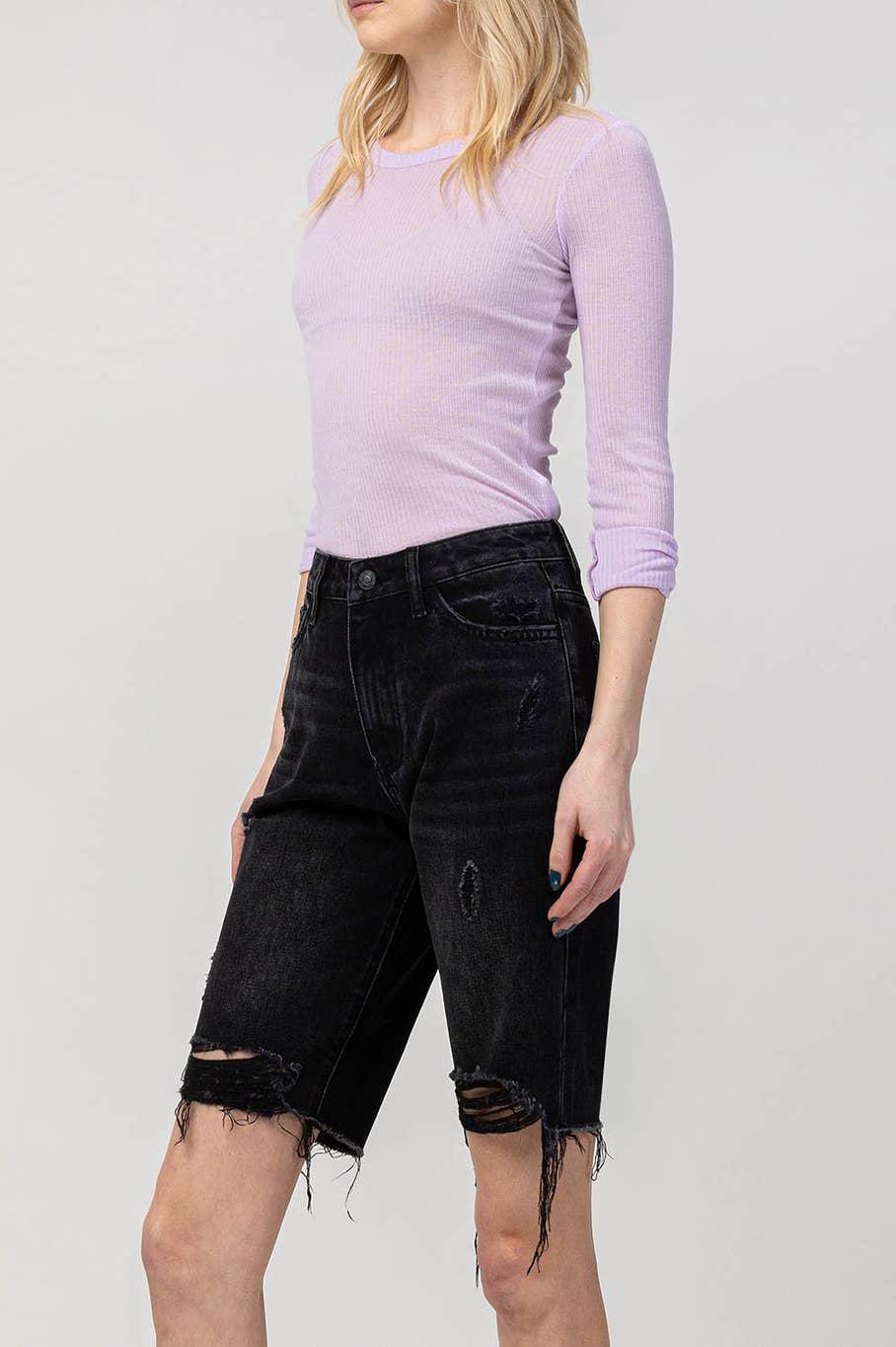 SUPER HIGH RISE BERMUDA RELAXED SHORTS | TAMMIE