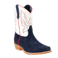 R. Watson Kid's Navy Roughout / Winter White Cowhide