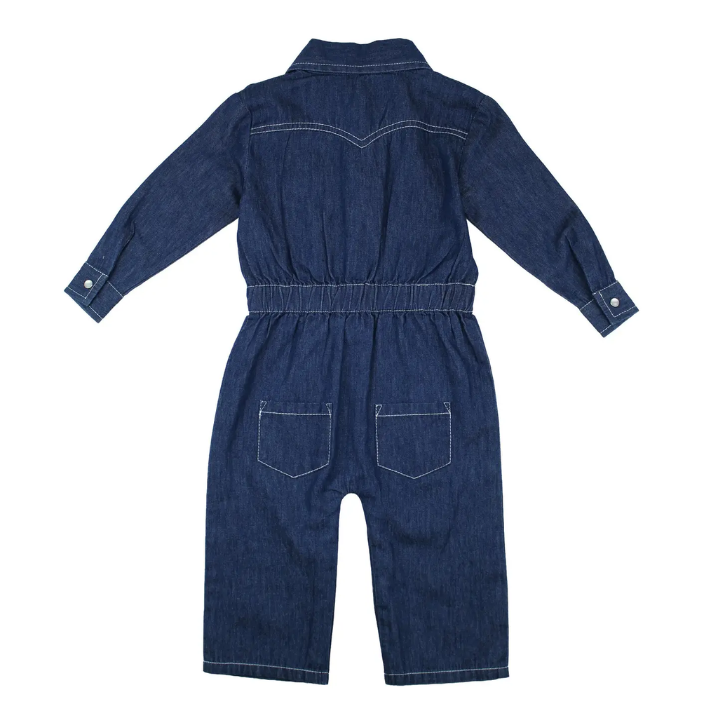 True Blue | Western Denim Long-Sleeve Romper