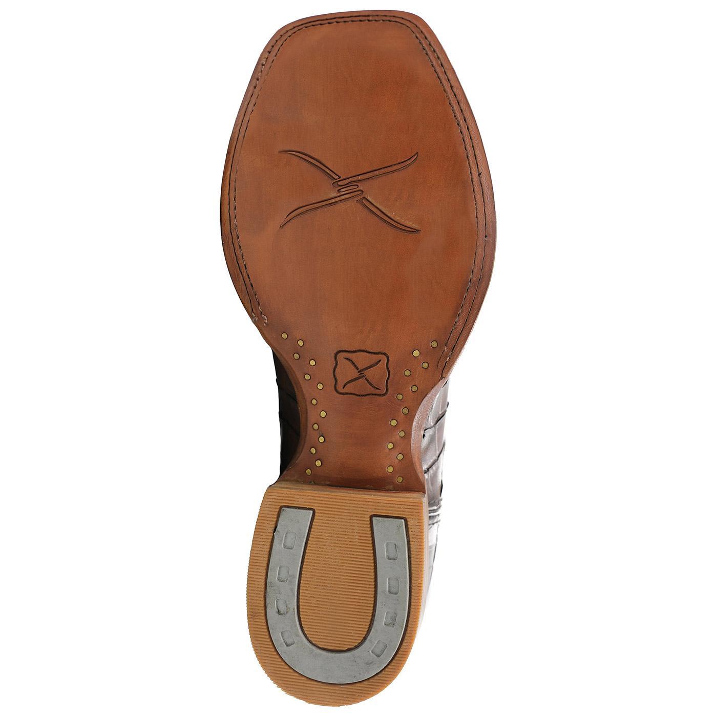 Men's Rancher Boot - Chocolate Gator Print With Cuts/Chocolate MRAL018