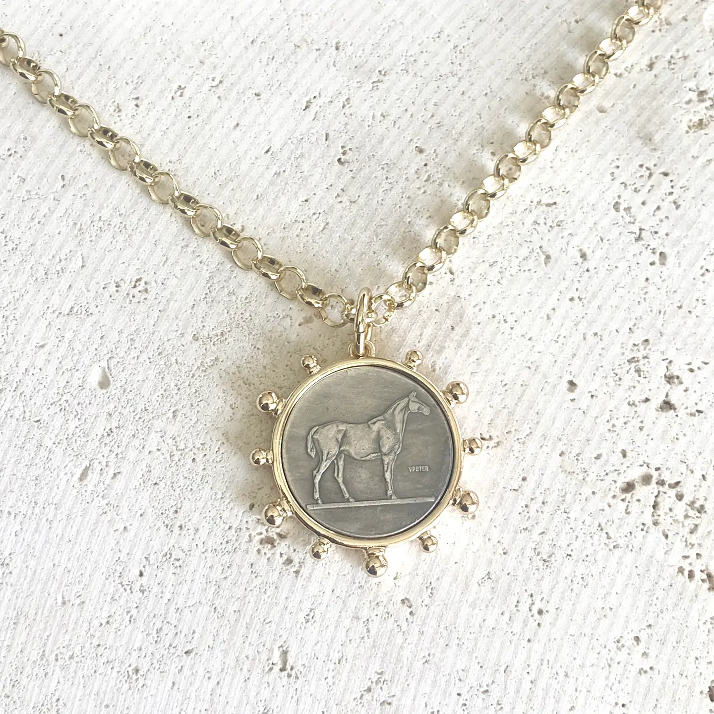 Horse Coin Necklace Western Equestrian Jewelry Derby