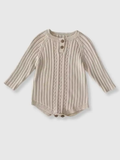 100% Cotton Knit Sweater Knit Onesie - Cream