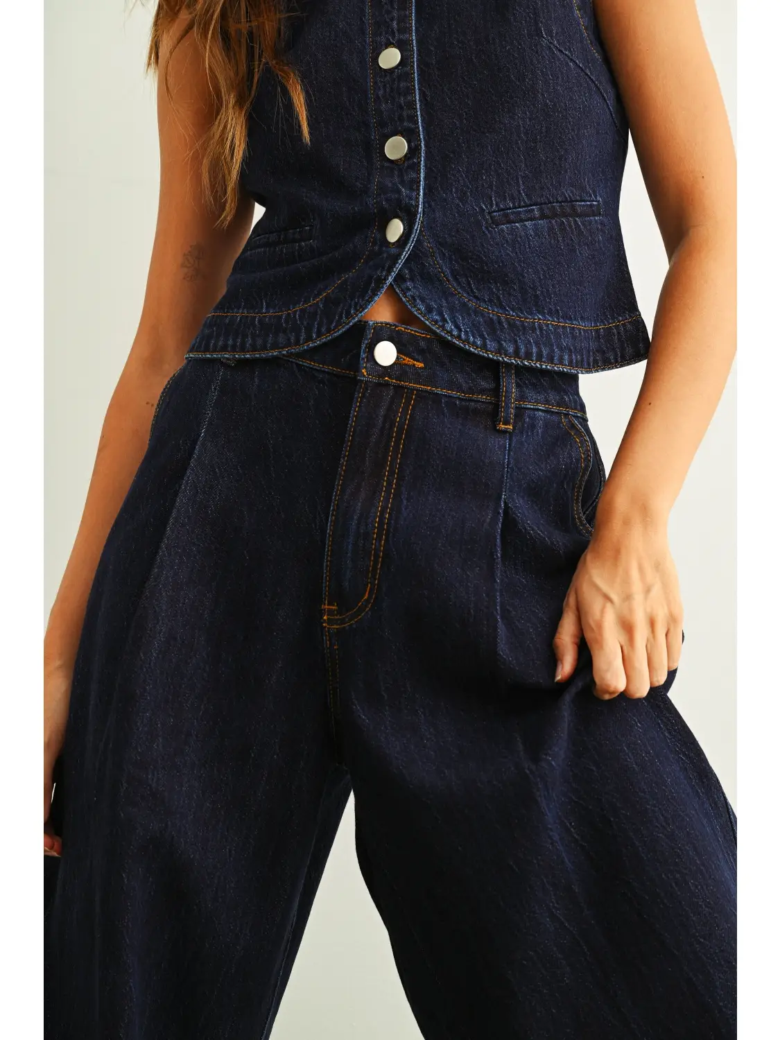 Indigo Wide Leg Denim Pants