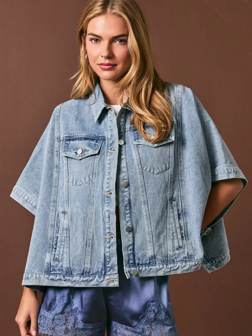 Denim Cape Jacket