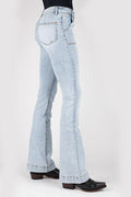 Stetson Women's Jean- 921 High Waist Flare Fit Acid Wash Plain Back Pkt - 11-054-0921-2416 BU