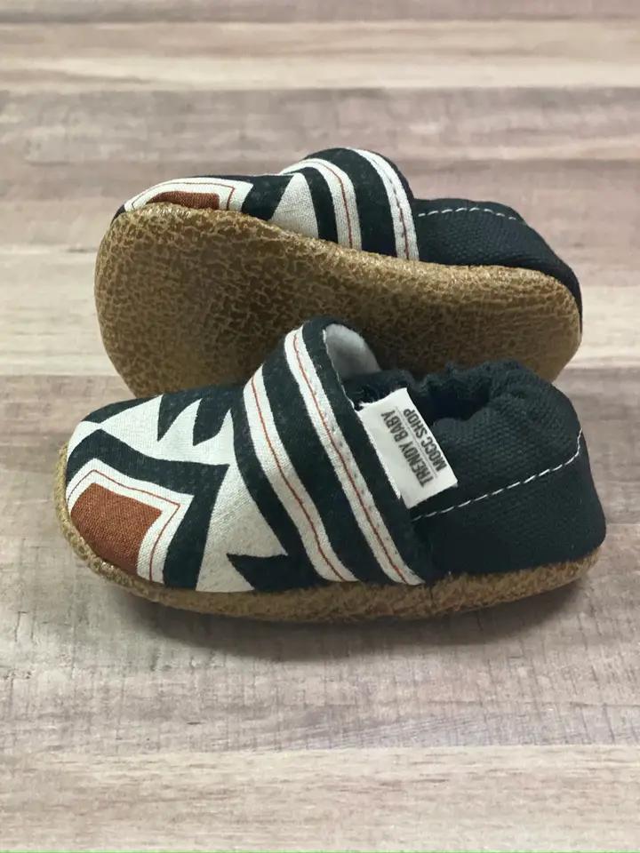 Orange & Black Tribal Moccasins