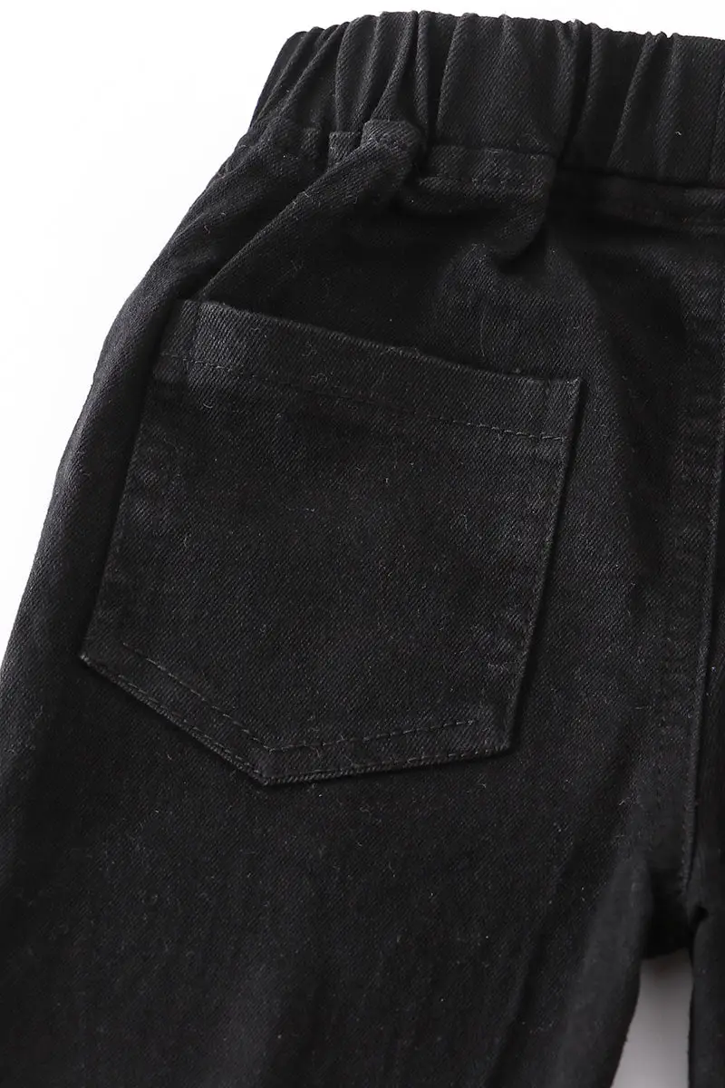 OPEN FRONT BLACK BELL BOTTOM JEANS