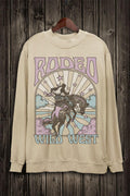 RODEO WILD WEST BRONC LONG SLEEVE SWEATSHIRT - MINERAL OATMEAL