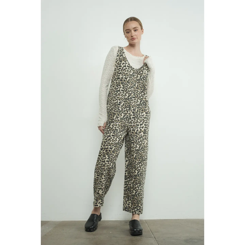 Leopard Print Oversized Overall