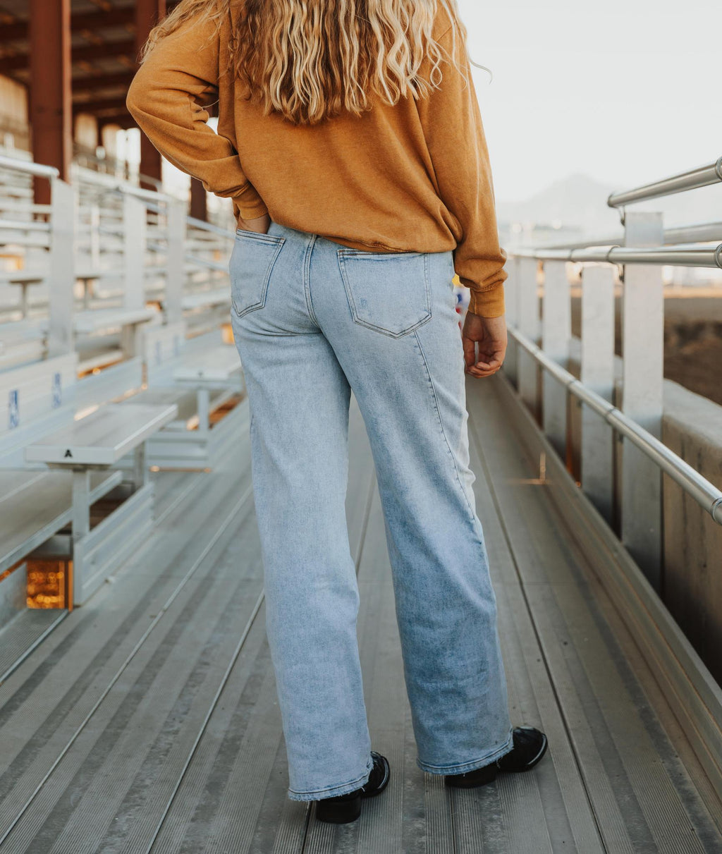 DON'T BE ALL HAT AND NO CATTLE LONG SLEEVE SWEATSHIRT - MINERAL MUSTARD