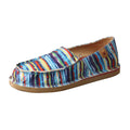 WOMENS SLIP ON MOCCASINS - BLUE/MULTI WCL0003
