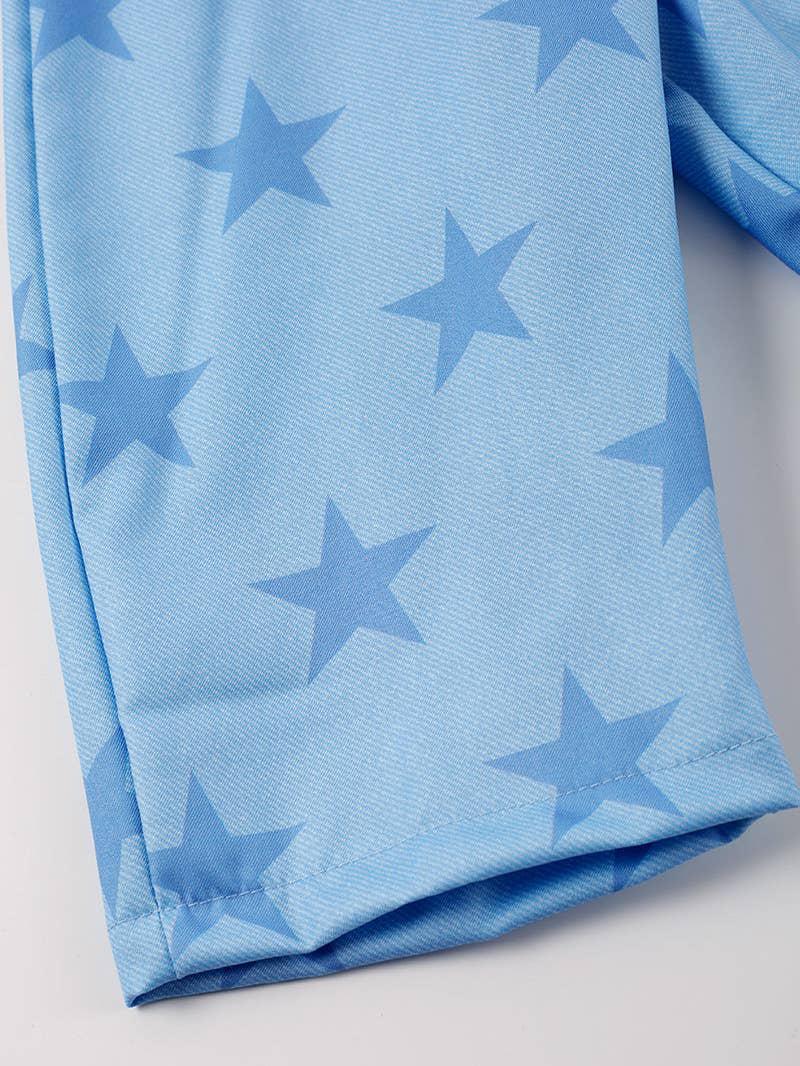 BLUE STAR SMOCKED GIRL JUMPSUIT