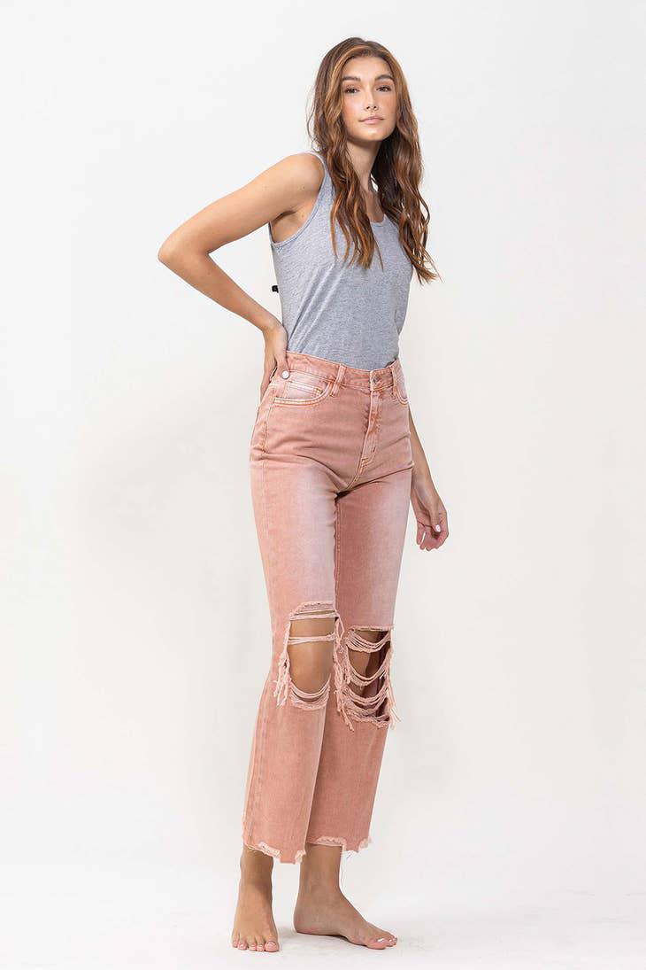 90'S VINTAGE CROP FLARE - BRANDIED MELON