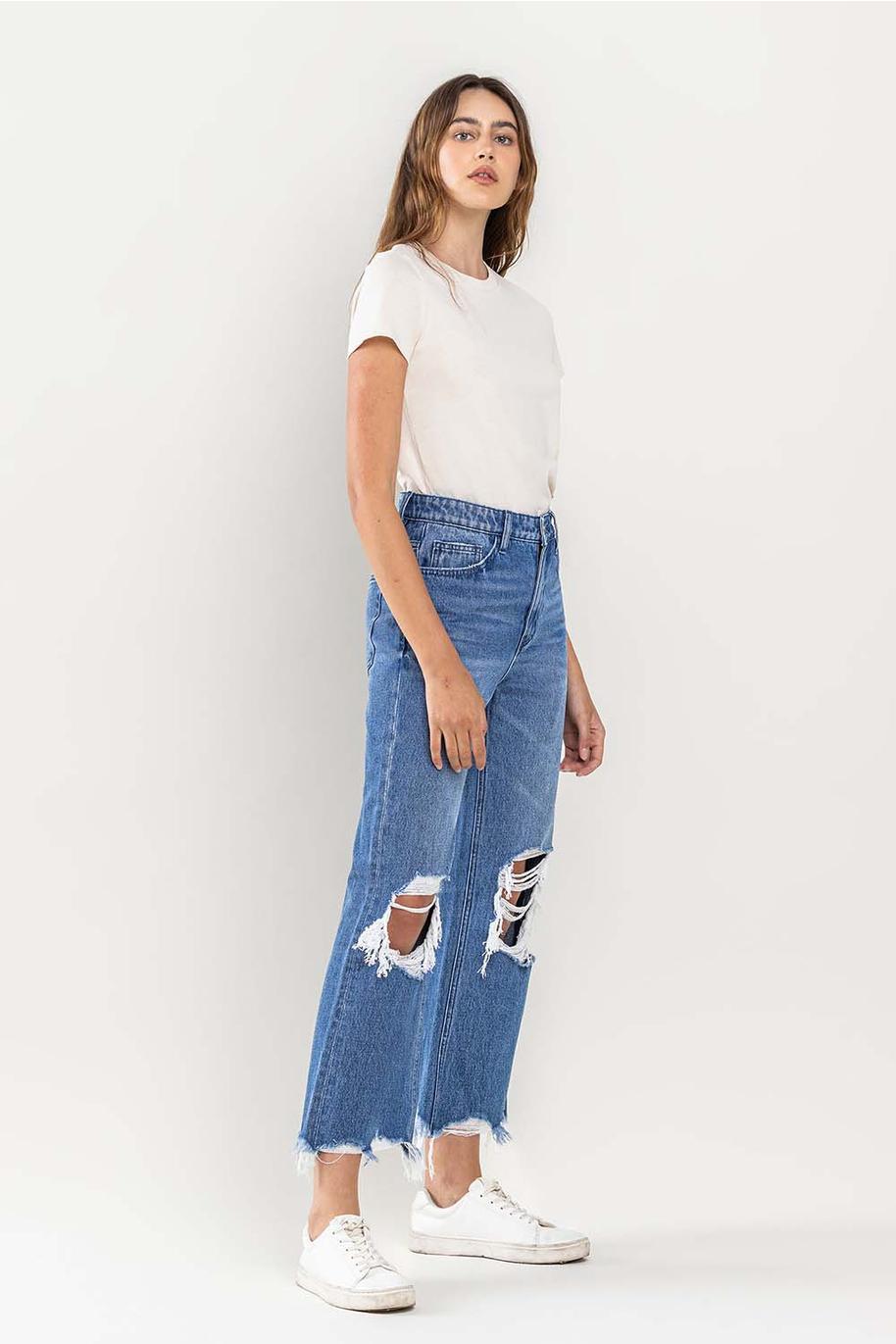90's Vintage Super High Rise Crop Kick Flare