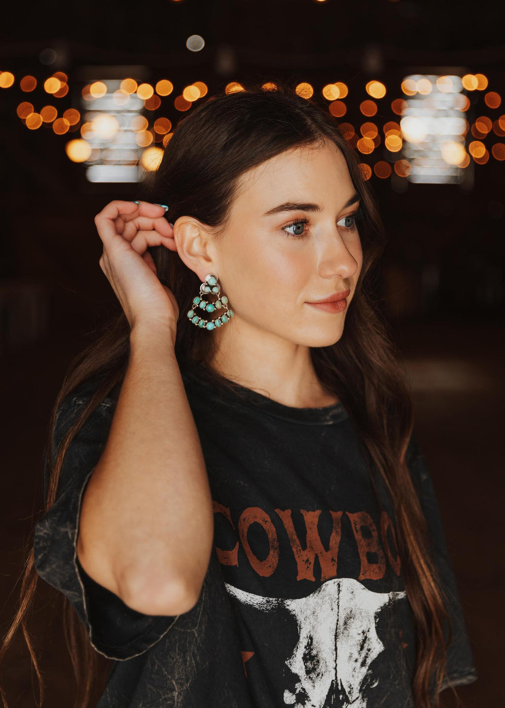 TAKE ME AWAY COWBOY OVERSIZED MINERAL WASHED T SHIRT - BLACK