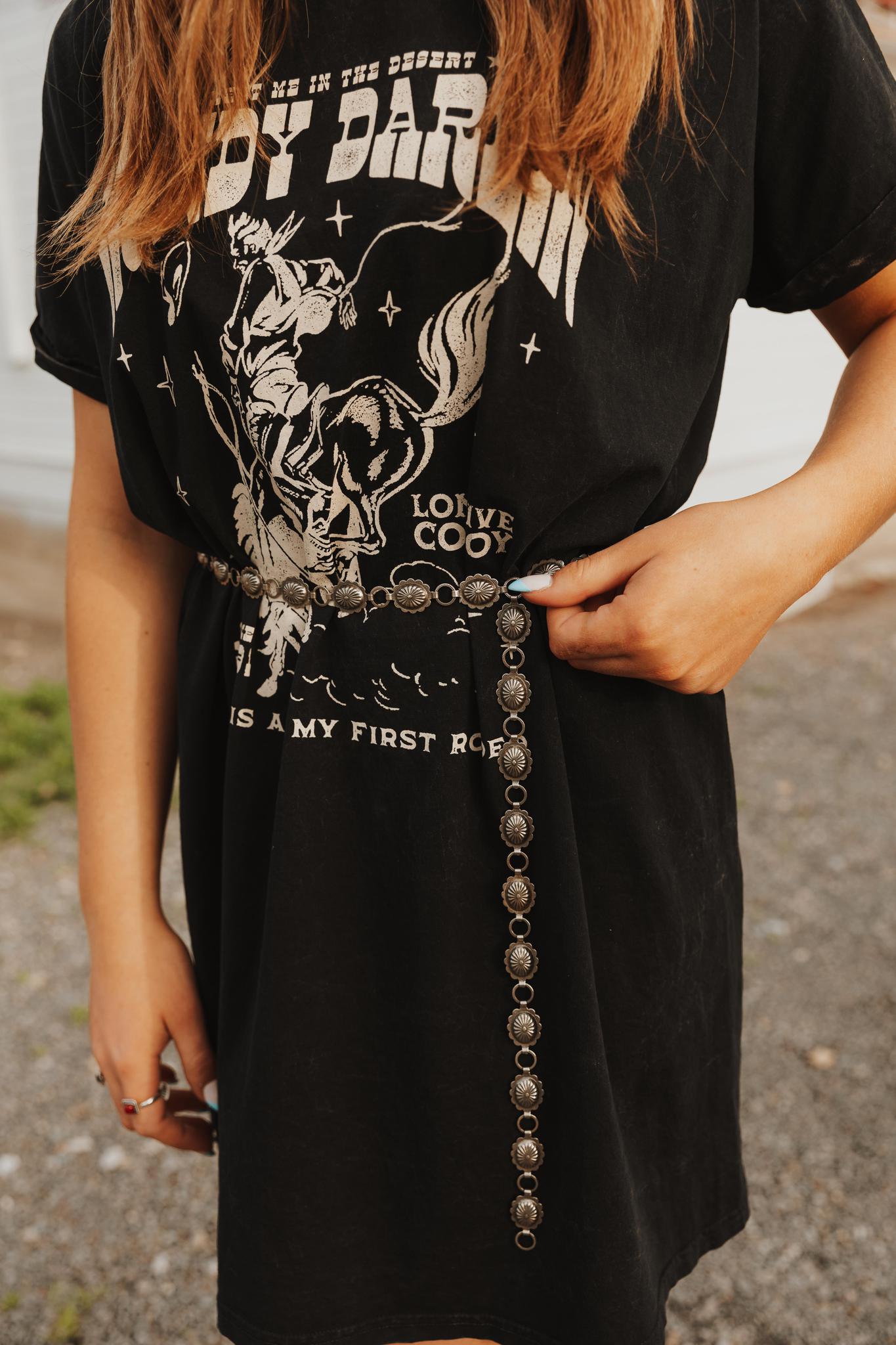 HELLO DARLIN' GRAPHIC DRESS - MINERAL WASH BLACK